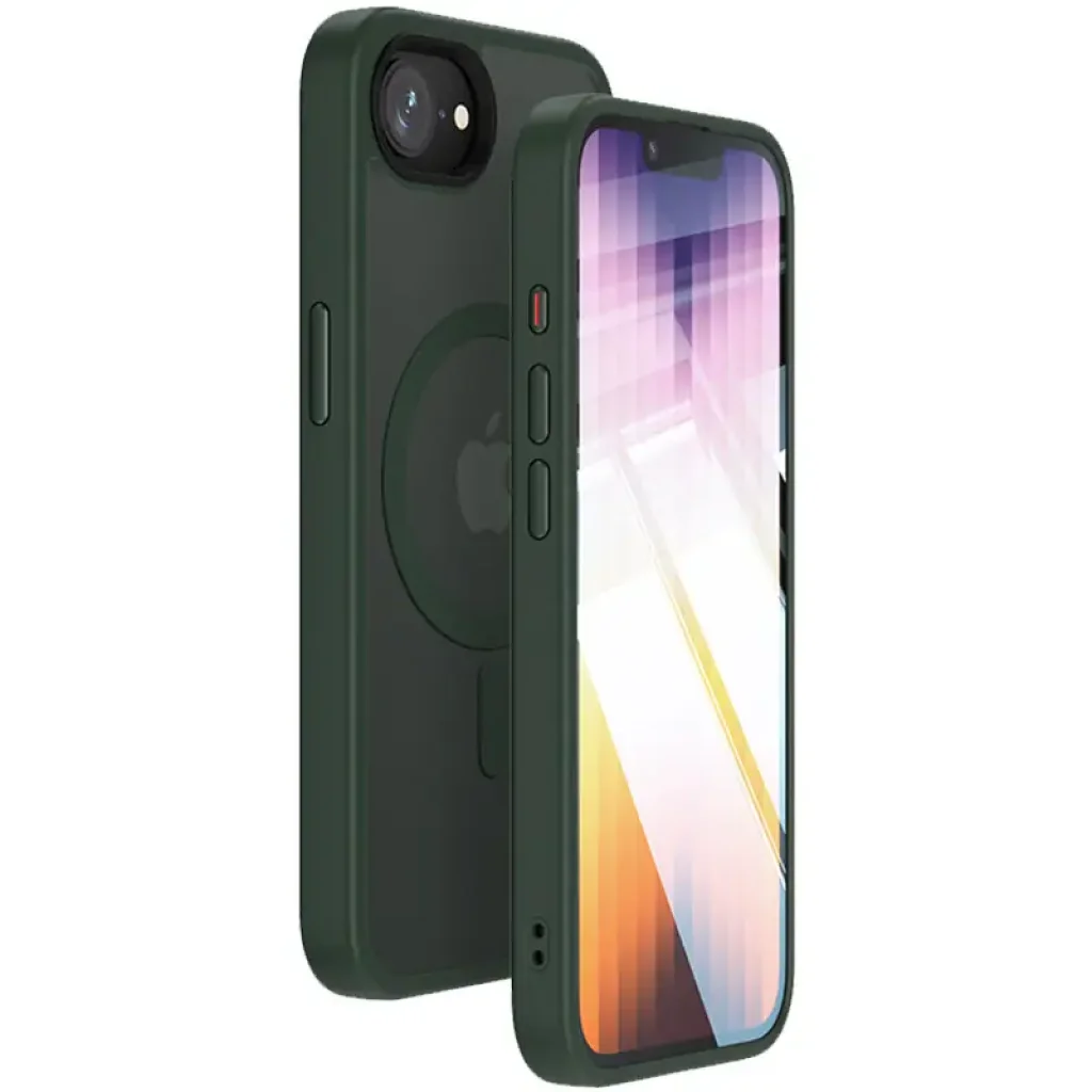 Чохол Metal Buttons with MagSafe Colorful для Apple iPhone 16e Dark Green