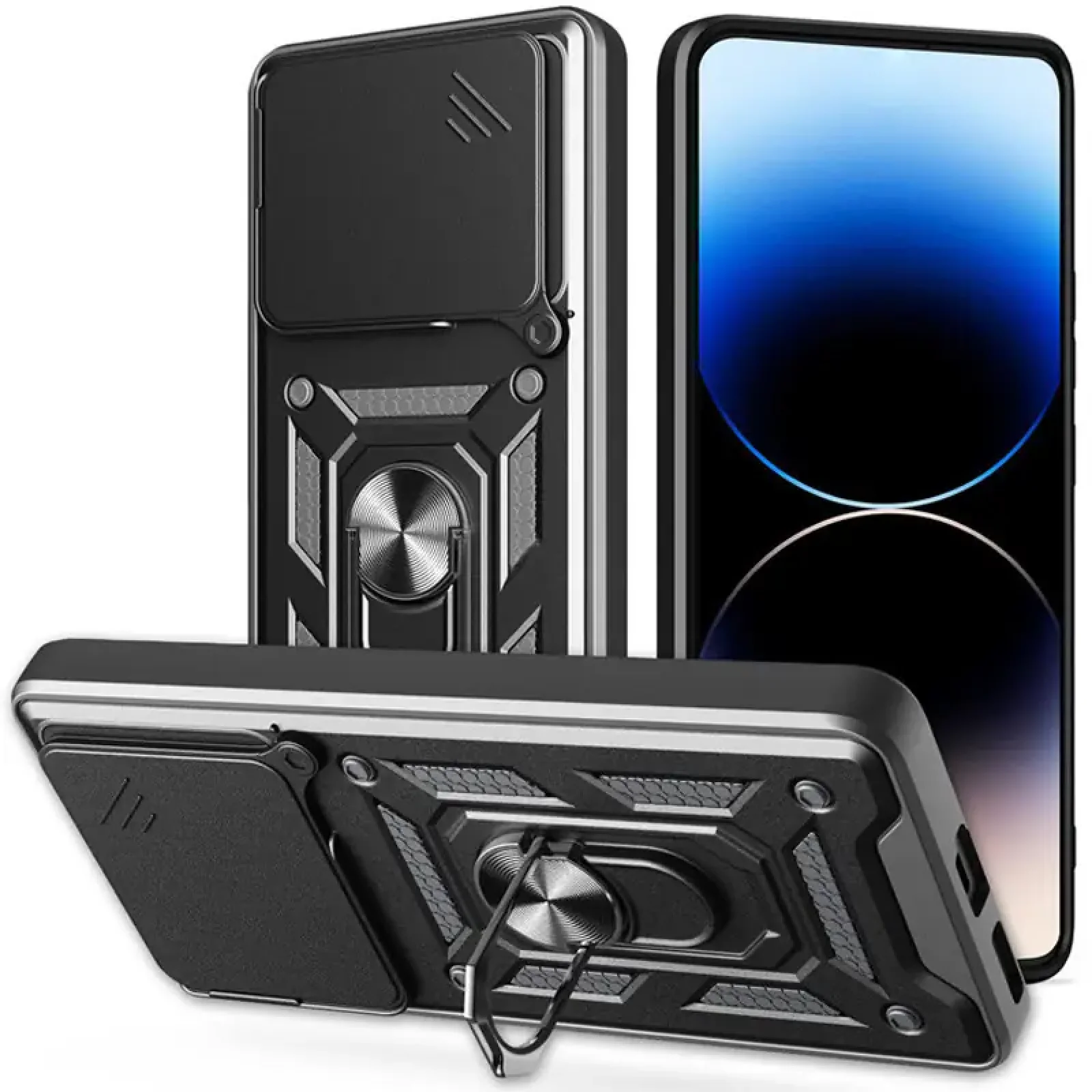 Чехол Camshield Serge Ring для Xiaomi Poco M7 Pro 5G Black