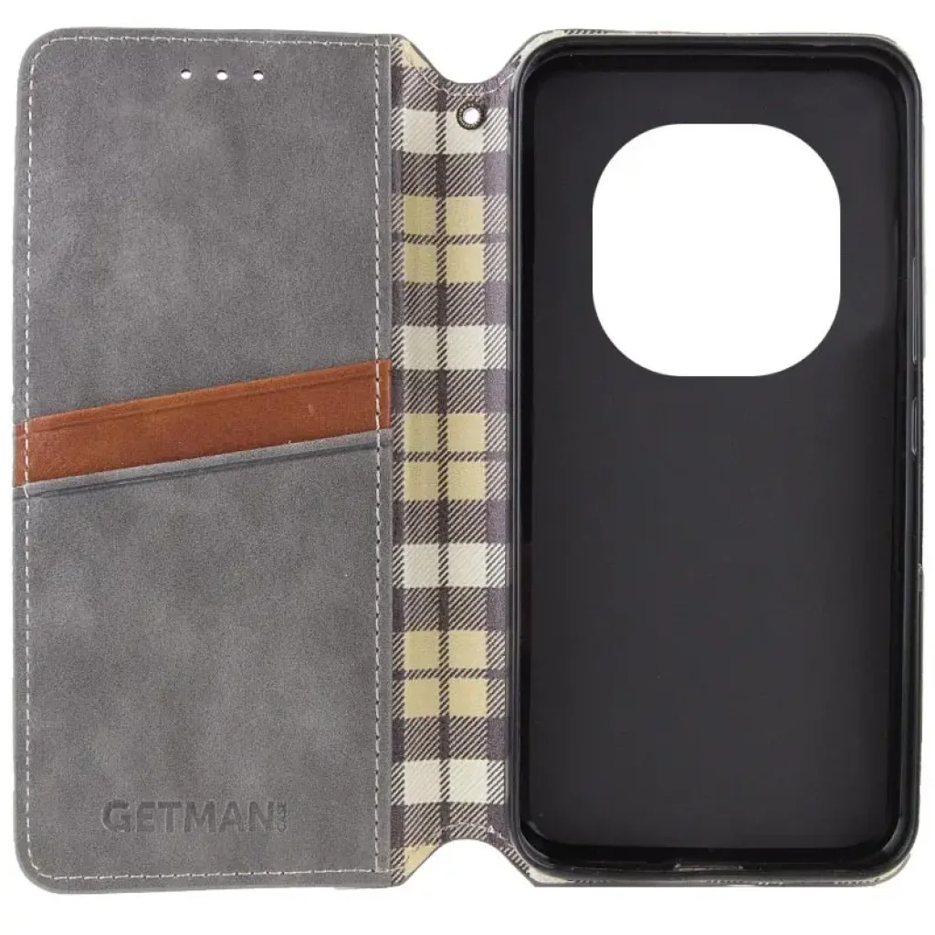 Чехол Getman Cubic PU Case для Xiaomi Redmi Note 14 Pro 4G Grey