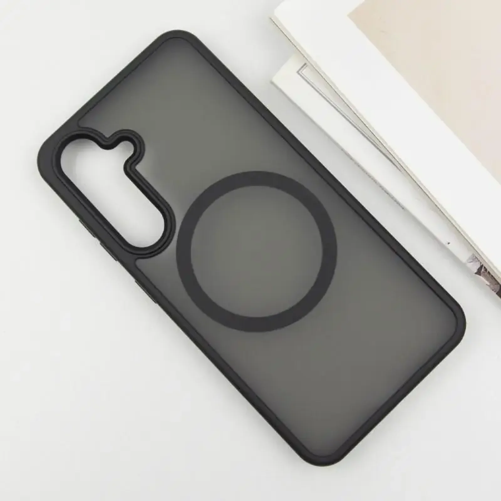 Чохол TPU+PC Metal Buttons with MagSafe Colorful для Samsung Galaxy S25 Edge Black