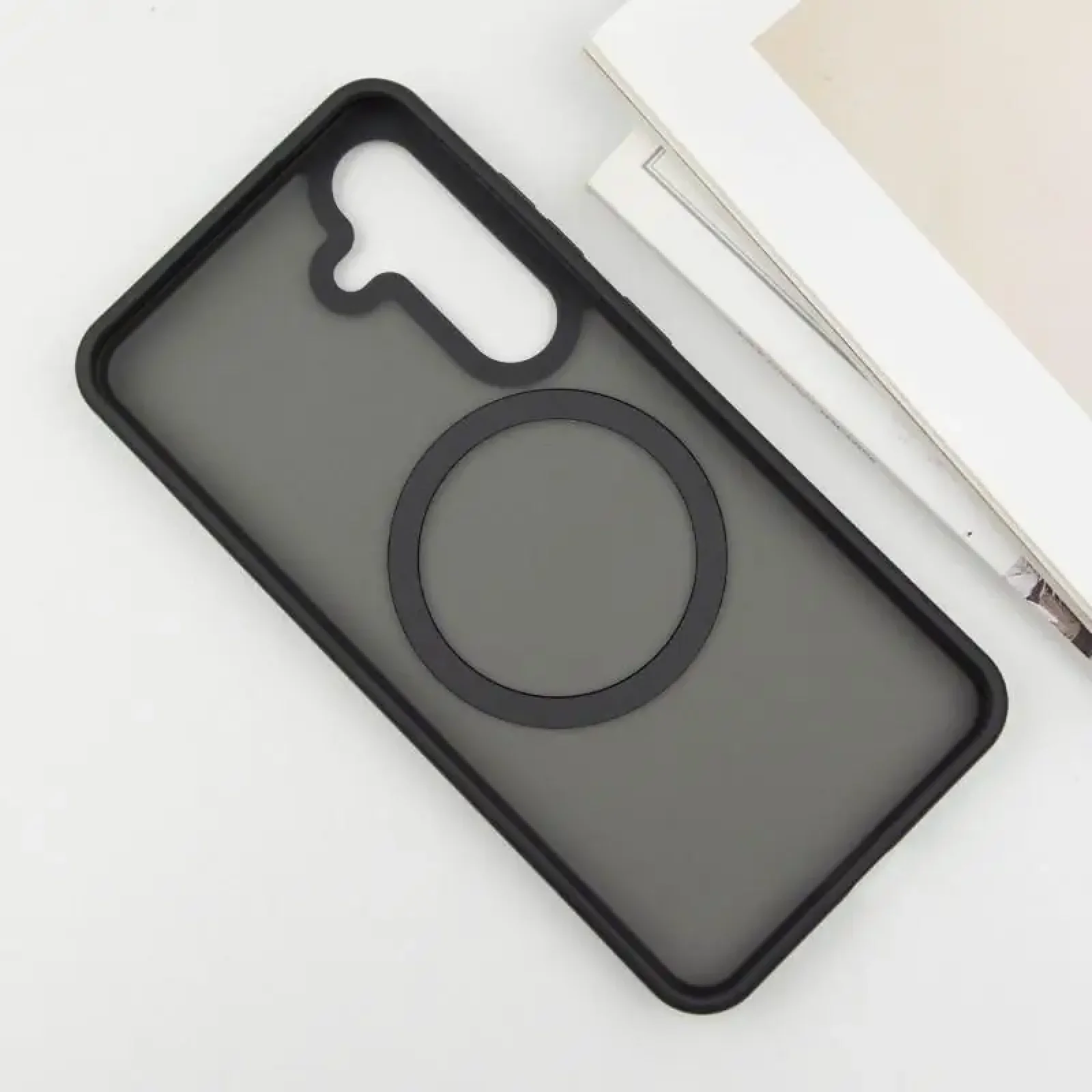 Чохол TPU+PC Metal Buttons with MagSafe Colorful для Samsung Galaxy S25 Edge Black