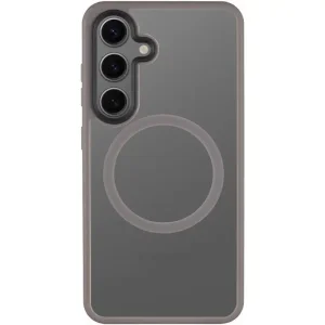 Чехол TPU+PC Metal Buttons with MagSafe Colorful для Samsung Galaxy S25 Edge Grey