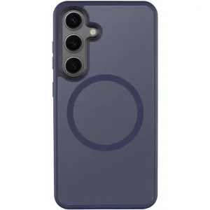 Чехол TPU+PC Metal Buttons with MagSafe Colorful для Samsung Galaxy S25 Edge Navy Blue