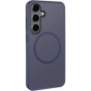 Чехол TPU+PC Metal Buttons with MagSafe Colorful для Samsung Galaxy S25 Edge Navy Blue