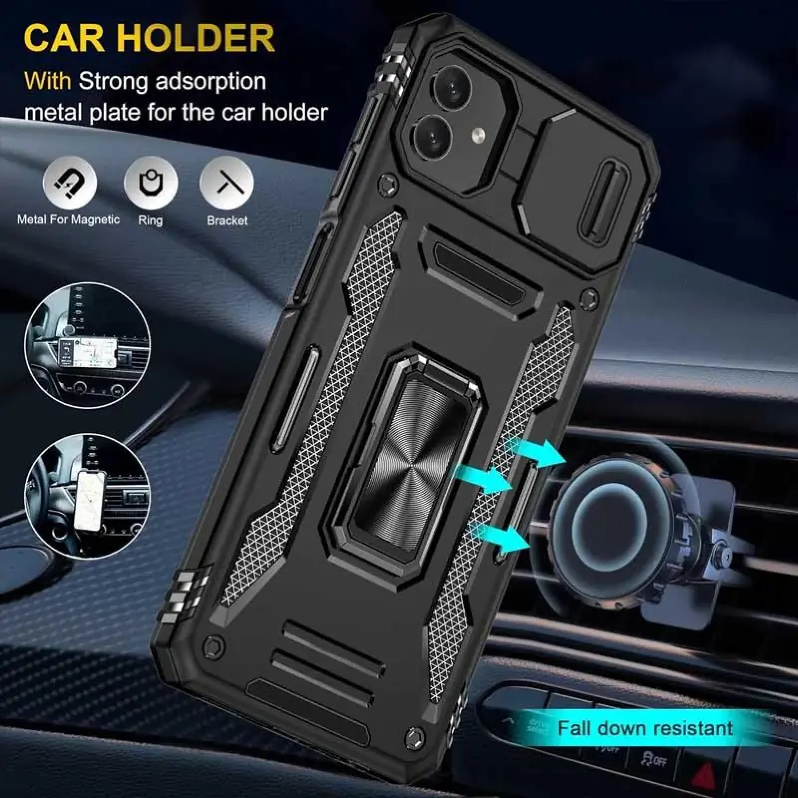 Чохол Camshield Army Ring для Samsung Galaxy A07 Black