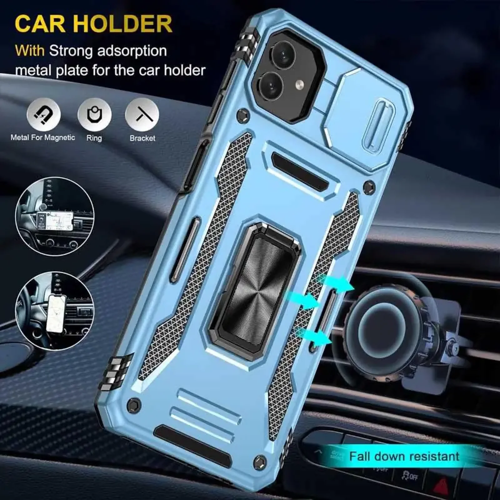 Чохол Camshield Army Ring для Samsung Galaxy A07 Light Blue