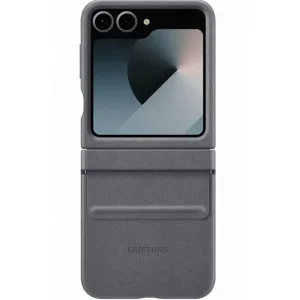 Цвет: Серый - Чехол Leather Case (AAA) для Samsung Galaxy Flip7 Dark Gray
