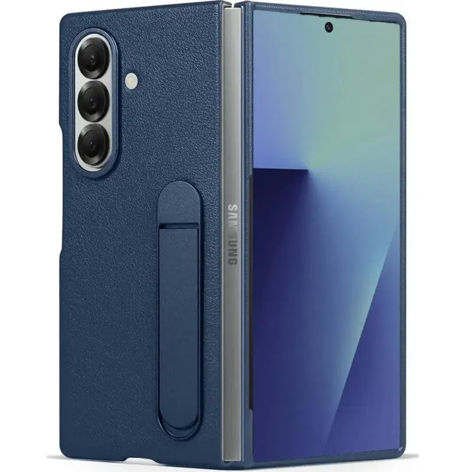 Чохол Leather Case (AAA) with Stand для Samsung Galaxy Fold7 Navy