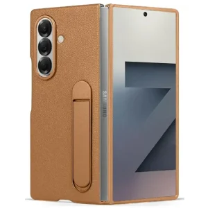 Чохол Leather Case (AAA) with Stand для Samsung Galaxy Fold7 Tan