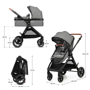 Универсальная коляска 3 в 1 Kinderkraft Esme Pro Gray (KSESME00GRY300N)