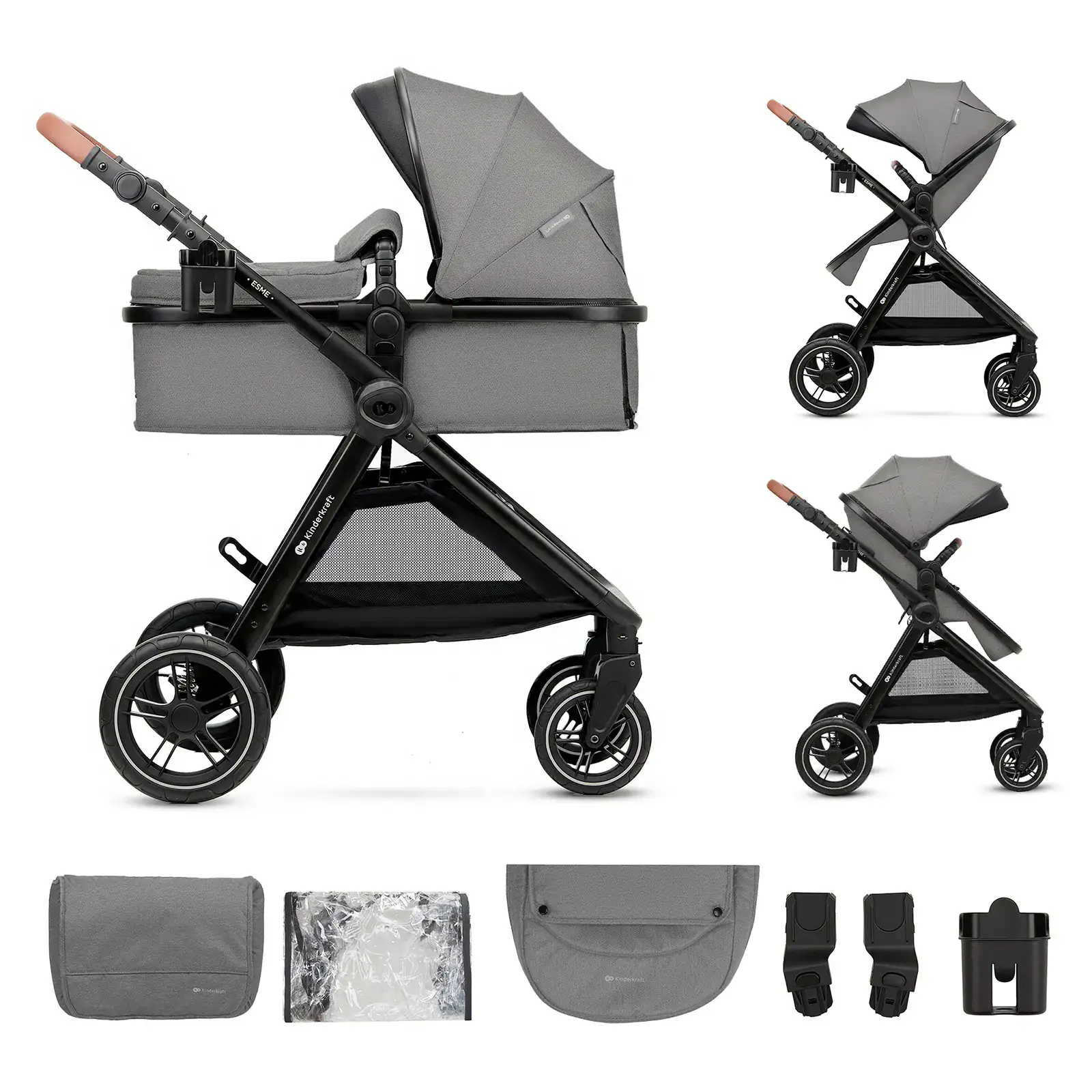 Универсальная коляска 2 в 1 Kinderkraft Esme Black (KSESME00BLK2000)
