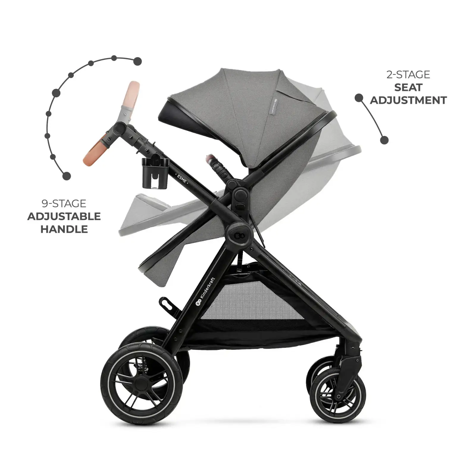 Универсальная коляска 3 в 1 Kinderkraft Esme Pro Gray (KSESME00GRY300N)