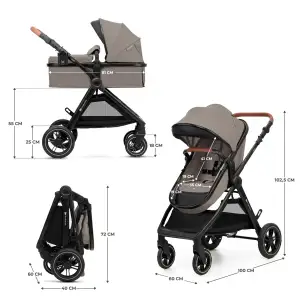 Универсальная коляска 3 в 1 Kinderkraft Esme Pro Sand Beige (KSESME00BEG300N) UA