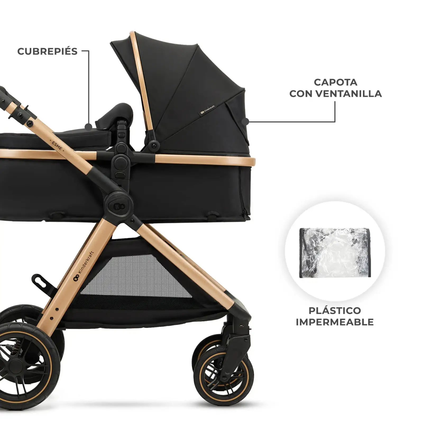 Универсальная коляска 2 в 1 Kinderkraft Esme Black (KSESME00BLK2000)