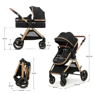 Универсальная коляска 3 в 1 Kinderkraft Esme Pro Pure Black (KSESME00BLK300N)