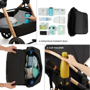 Универсальная коляска 3 в 1 Kinderkraft Esme Pro Pure Black (KSESME00BLK300N)
