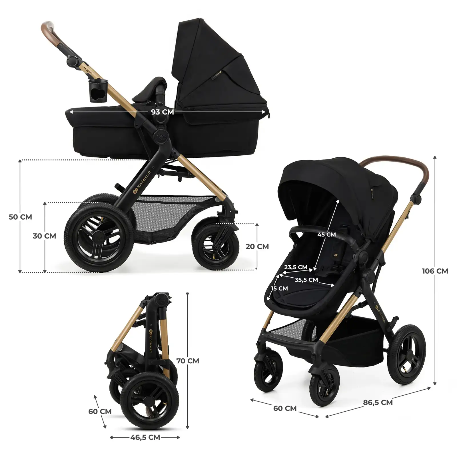 Универсальная коляска 3 в 1 Kinderkraft Moov 2 Air Pure Black (KSMOOV02BLK0000)