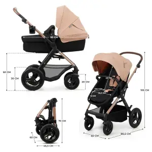 Универсальная коляска 3 в 1 Kinderkraft Moov 2 Air Sand Beige (KSMOOV02BEG0000)