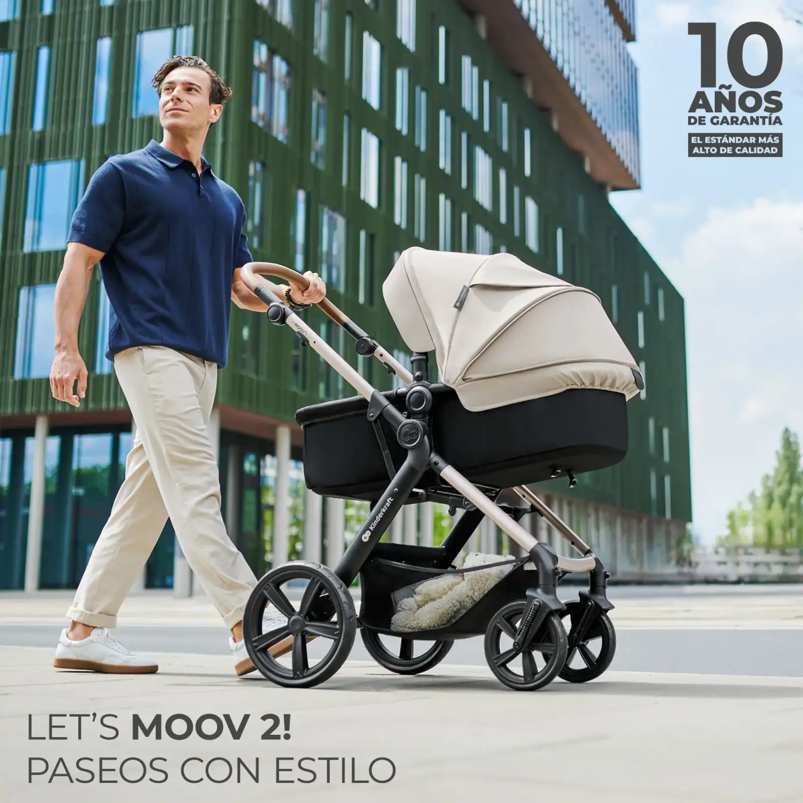 Универсальная коляска 3 в 1 Kinderkraft Moov 2 Air Sand Beige (KSMOOV02BEG0000)