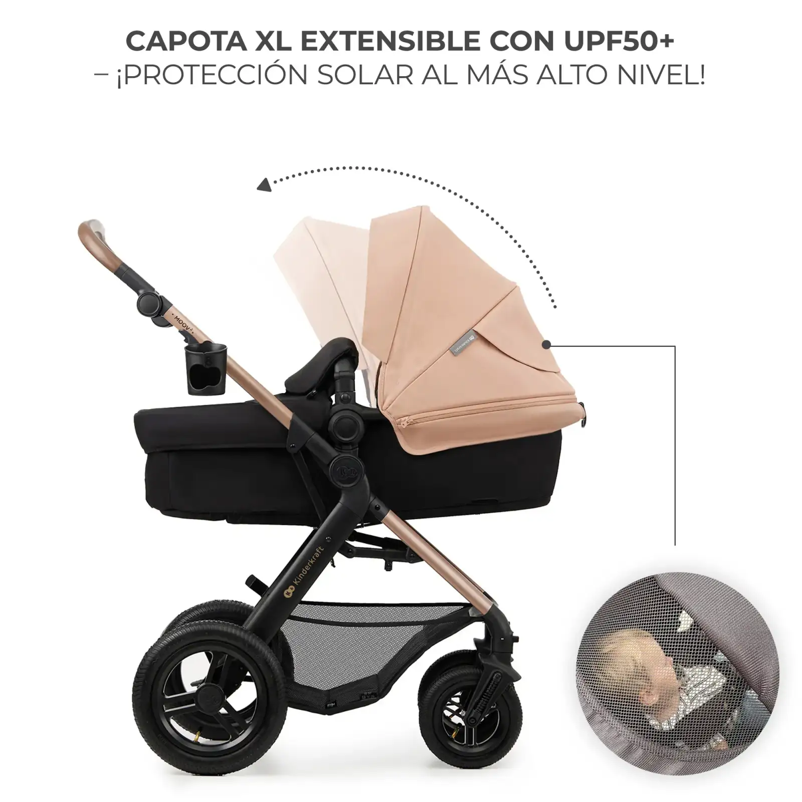 Универсальная коляска 3 в 1 Kinderkraft Moov 2 Air Sand Beige (KSMOOV02BEG0000)