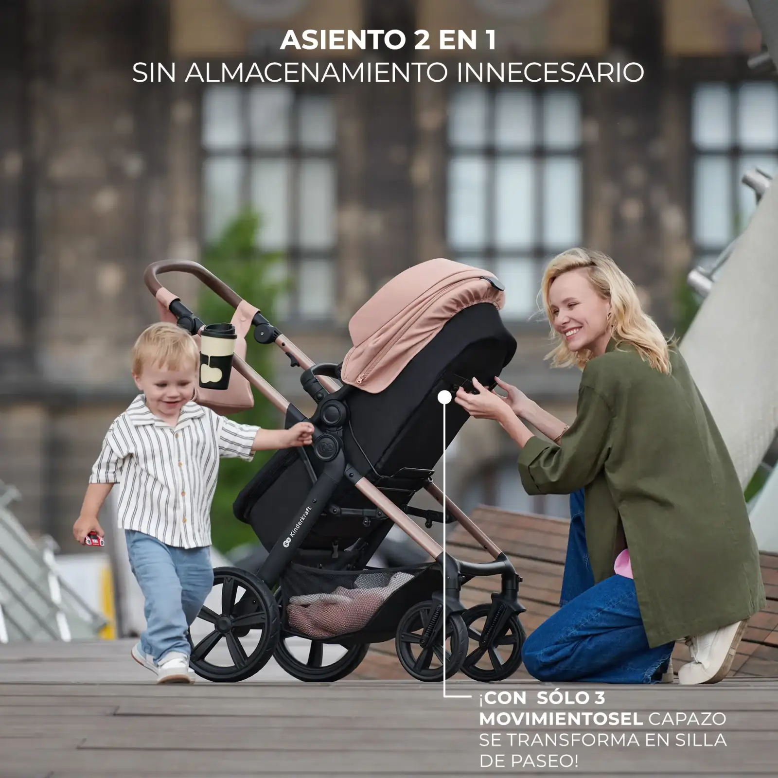 Универсальная коляска 3 в 1 Kinderkraft Moov 2 Air Sand Beige (KSMOOV02BEG0000)