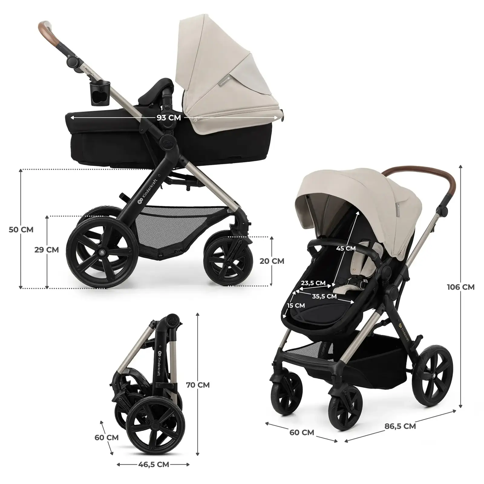 Універсальна коляска 3 в 1 Kinderkraft Moov 2 Moonlight Gray (KSMOOV02GRYEV00)