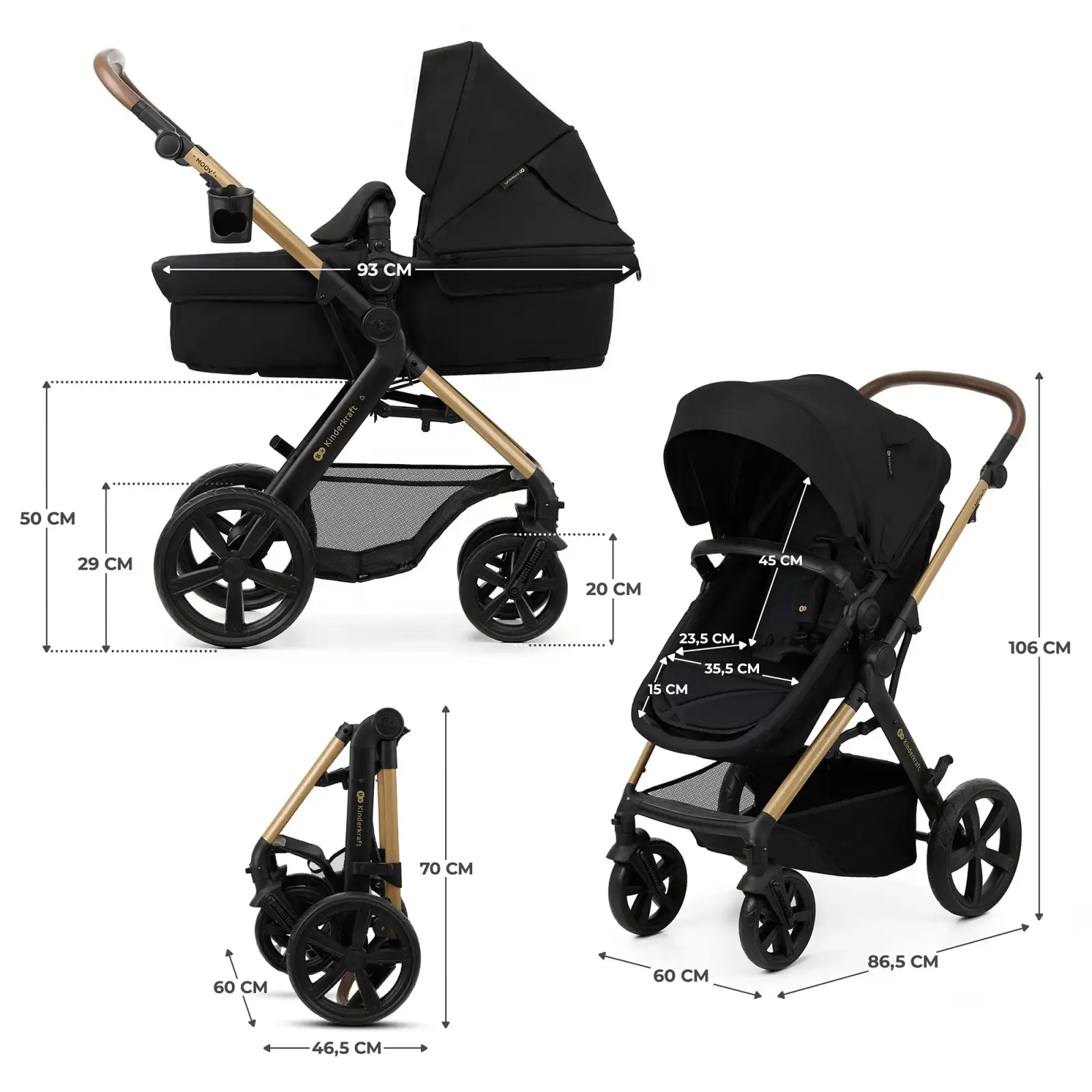 Универсальная коляска 3 в 1 Kinderkraft Moov 2 Pure Black (KSMOOV02BLKEV00)