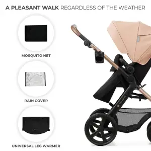 Универсальная коляска 3 в 1 Kinderkraft Moov 2 Sand Beige (KSMOOV02BEGEV00)