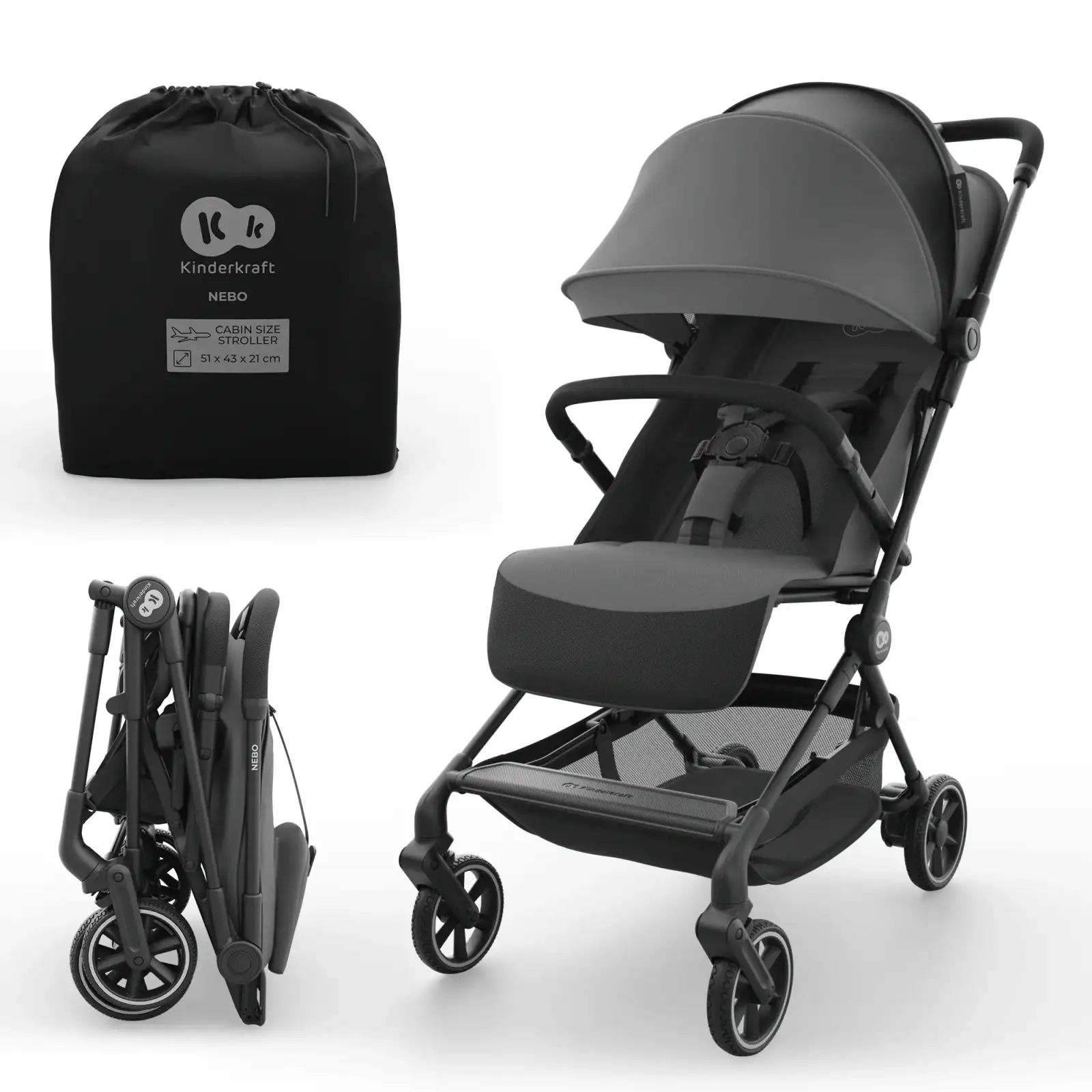 Прогулочная коляска Kinderkraft Nebo Platinum Grey Beige (KSNEBO00GRY0000) UA