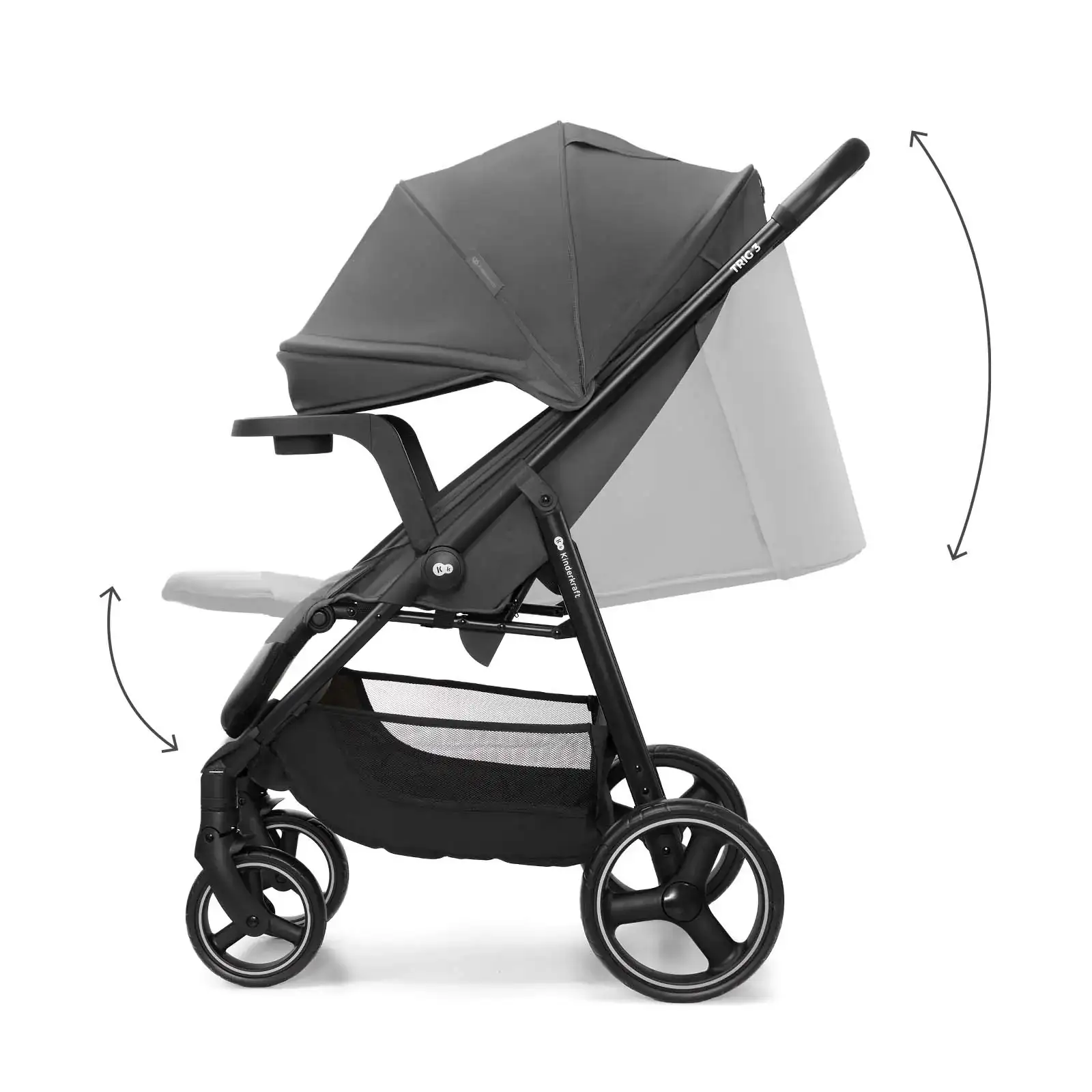 Прогулочная коляска Kinderkraft Trig 3 Tray Grey (KSTRIG03GRY000T)
