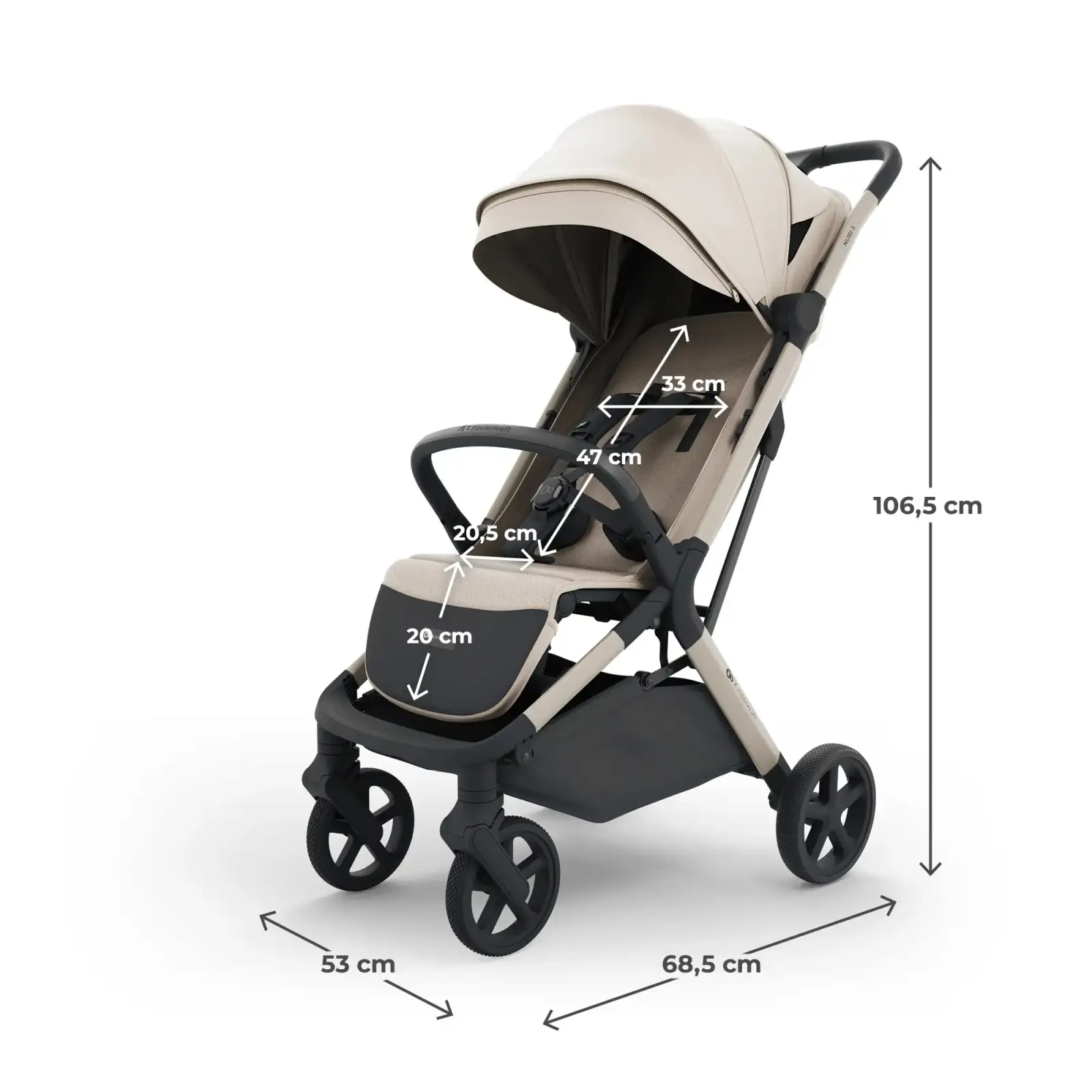 Прогулочная коляска Kinderkraft Nubi 3 Sand Beige (KSNUBI03BEG0000)