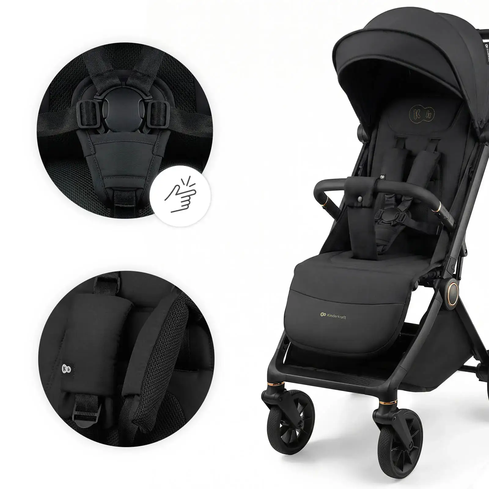 Прогулянкова коляска Kinderkraft Dave Venezian Black (KSDAVE00BLK0000) UA