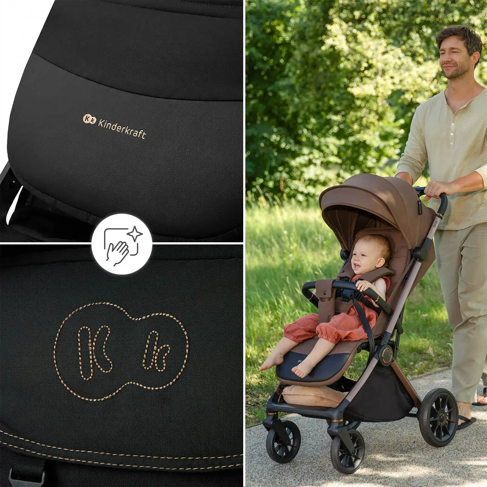 Прогулянкова коляска Kinderkraft Dave Venezian Black (KSDAVE00BLK0000) UA