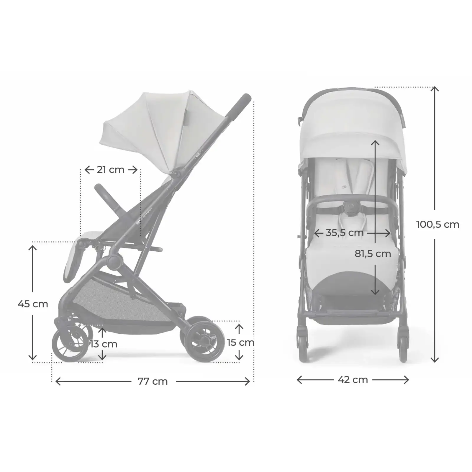Прогулочная коляска Kinderkraft Indy 3 Urban Grey (KSINDY03GRY0000) UA