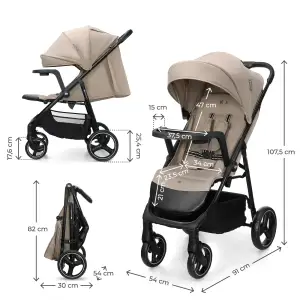 Прогулянкова коляска Kinderkraft Trig 3 Tray Beige (KSTRIG03BEG000T)