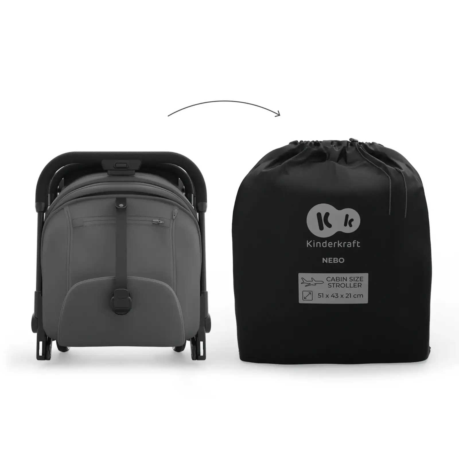Прогулочная коляска Kinderkraft Nebo Platinum Grey Beige (KSNEBO00GRY0000) UA