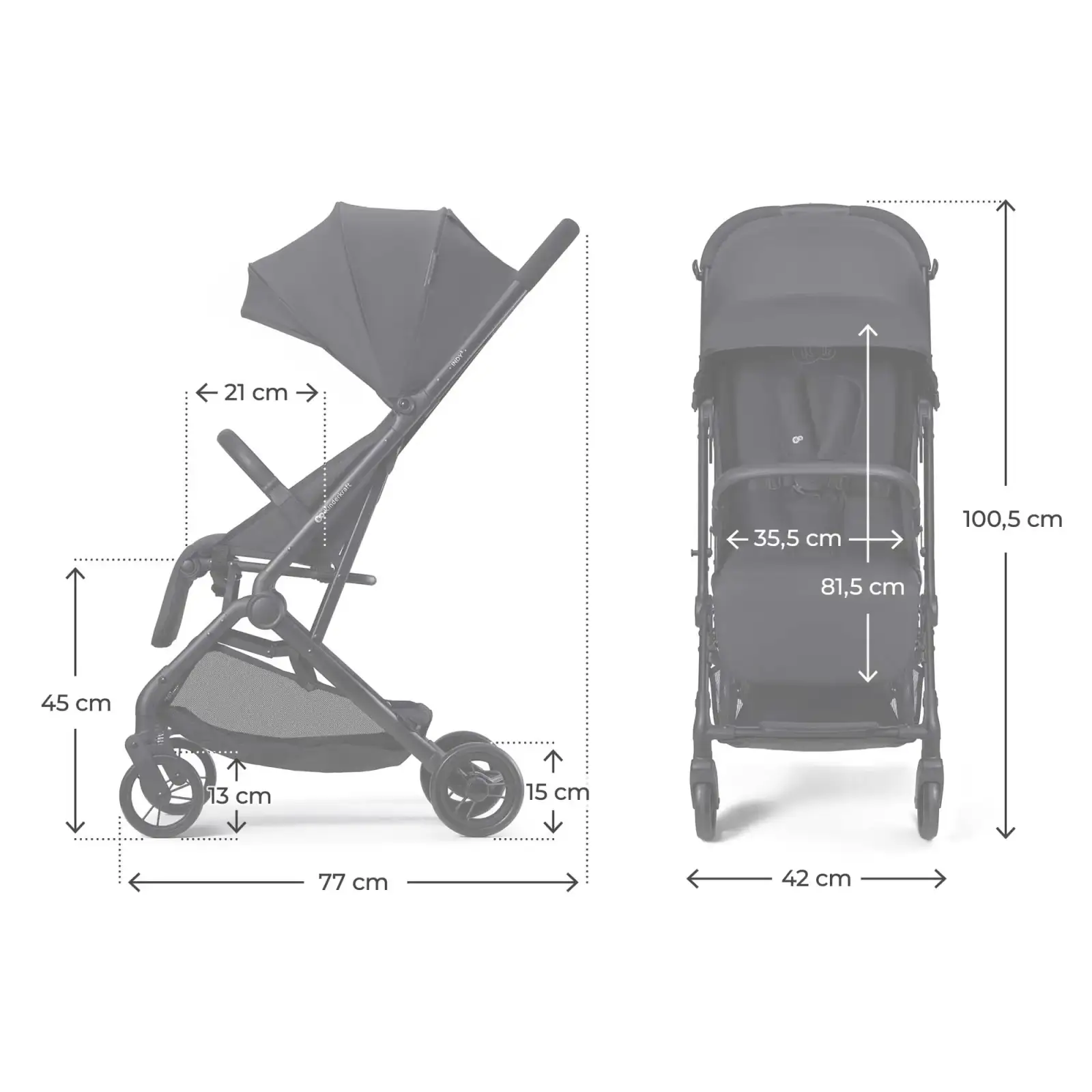 Прогулочная коляска Kinderkraft Indy 3 Coal Black (KSINDY03BLK0000) UA