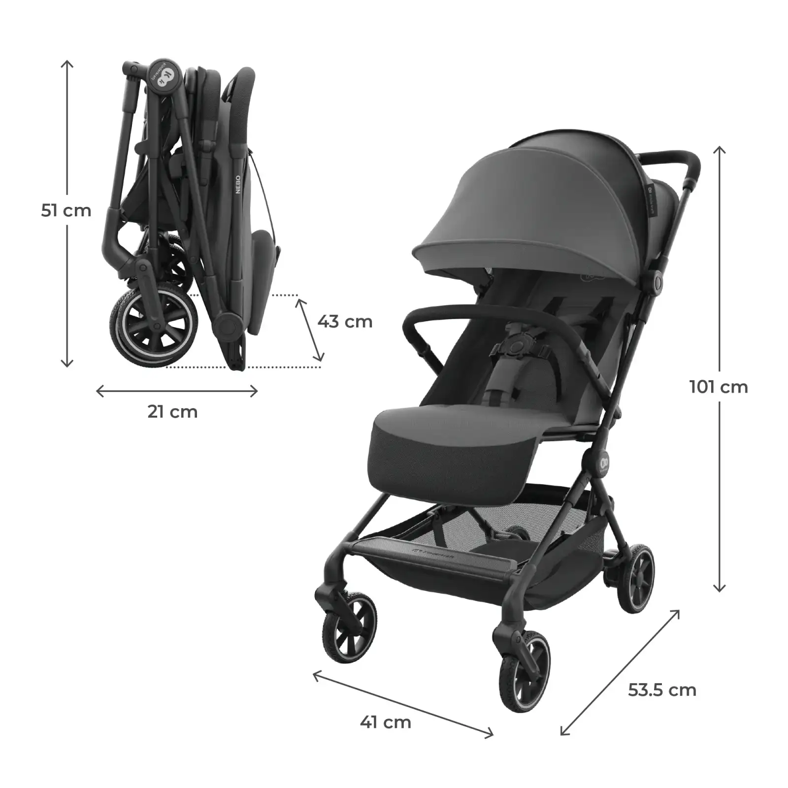 Прогулочная коляска Kinderkraft Nebo Platinum Grey Beige (KSNEBO00GRY0000) UA