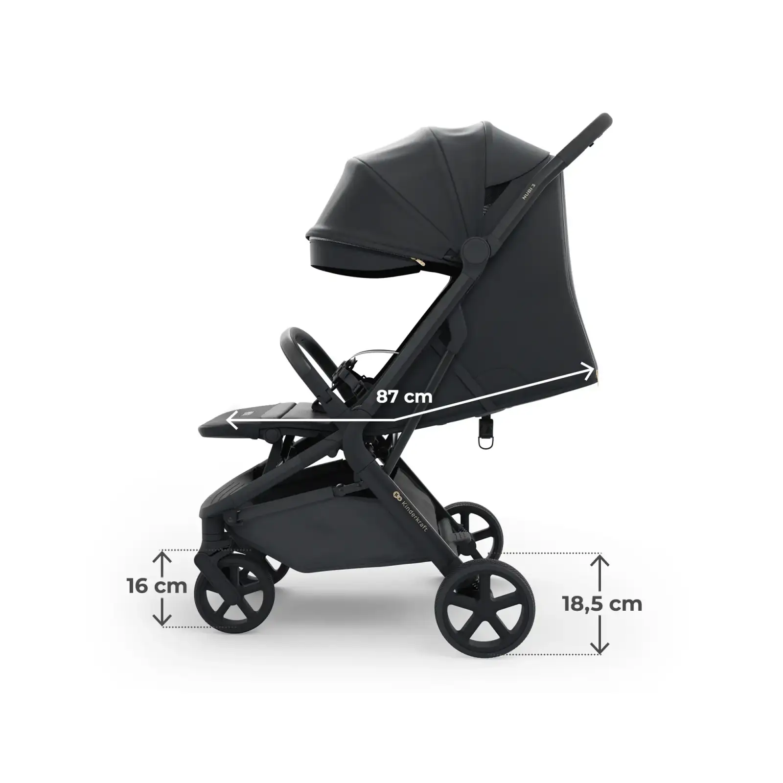 Прогулочная коляска Kinderkraft Nubi 3 Midnight Black (KSNUBI03BLK0000)