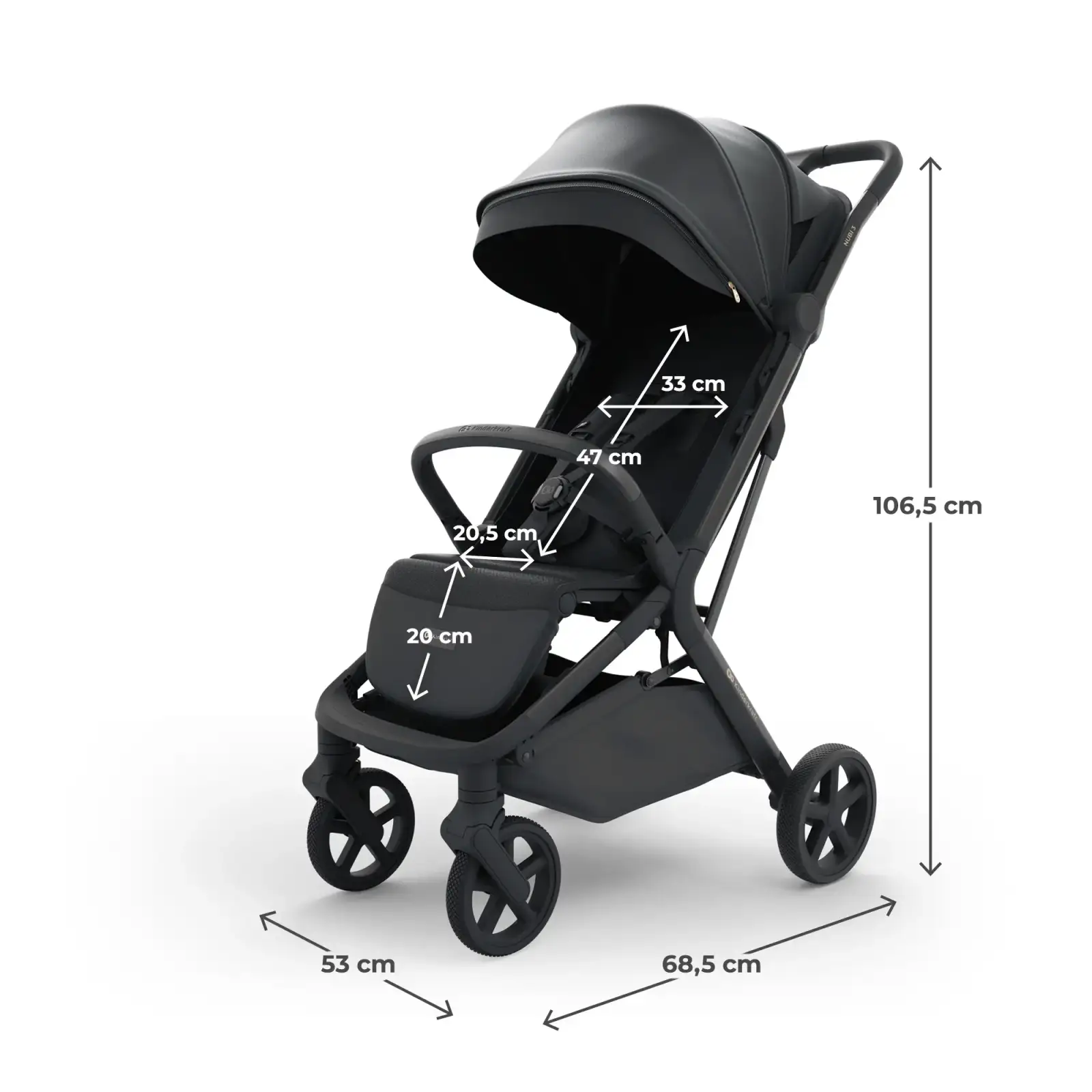 Прогулочная коляска Kinderkraft Nubi 3 Midnight Black (KSNUBI03BLK0000)