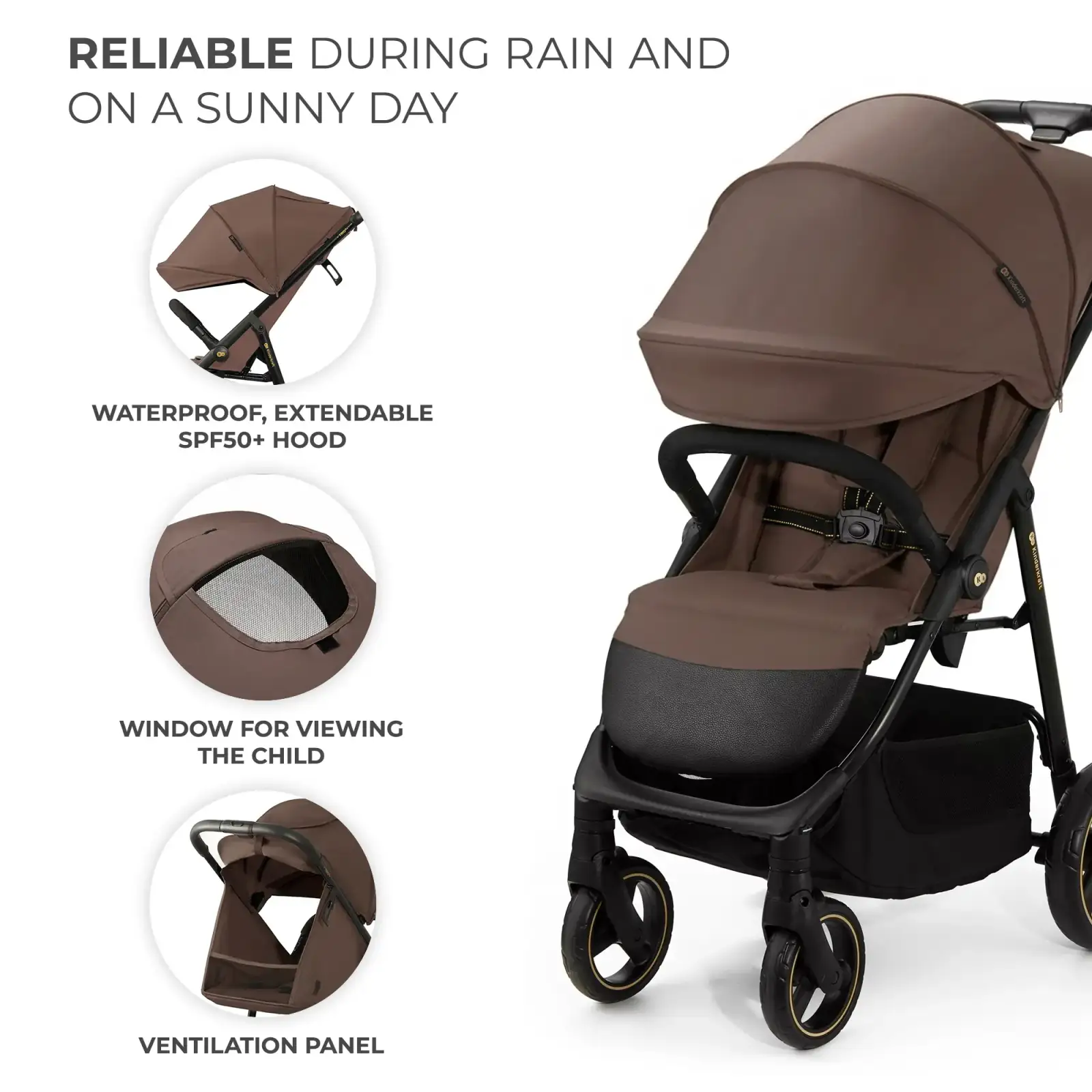Прогулочная коляска Kinderkraft Trig 3 Brown (KSTRIG03BRW0000)