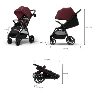 Прогулянкова коляска Kinderkraft Grande 2 Burgundy (KSGRAN02BRG0000)