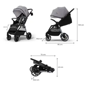 Прогулочная коляска Kinderkraft Grande 2 Grey (KSGRAN02GRY0000)