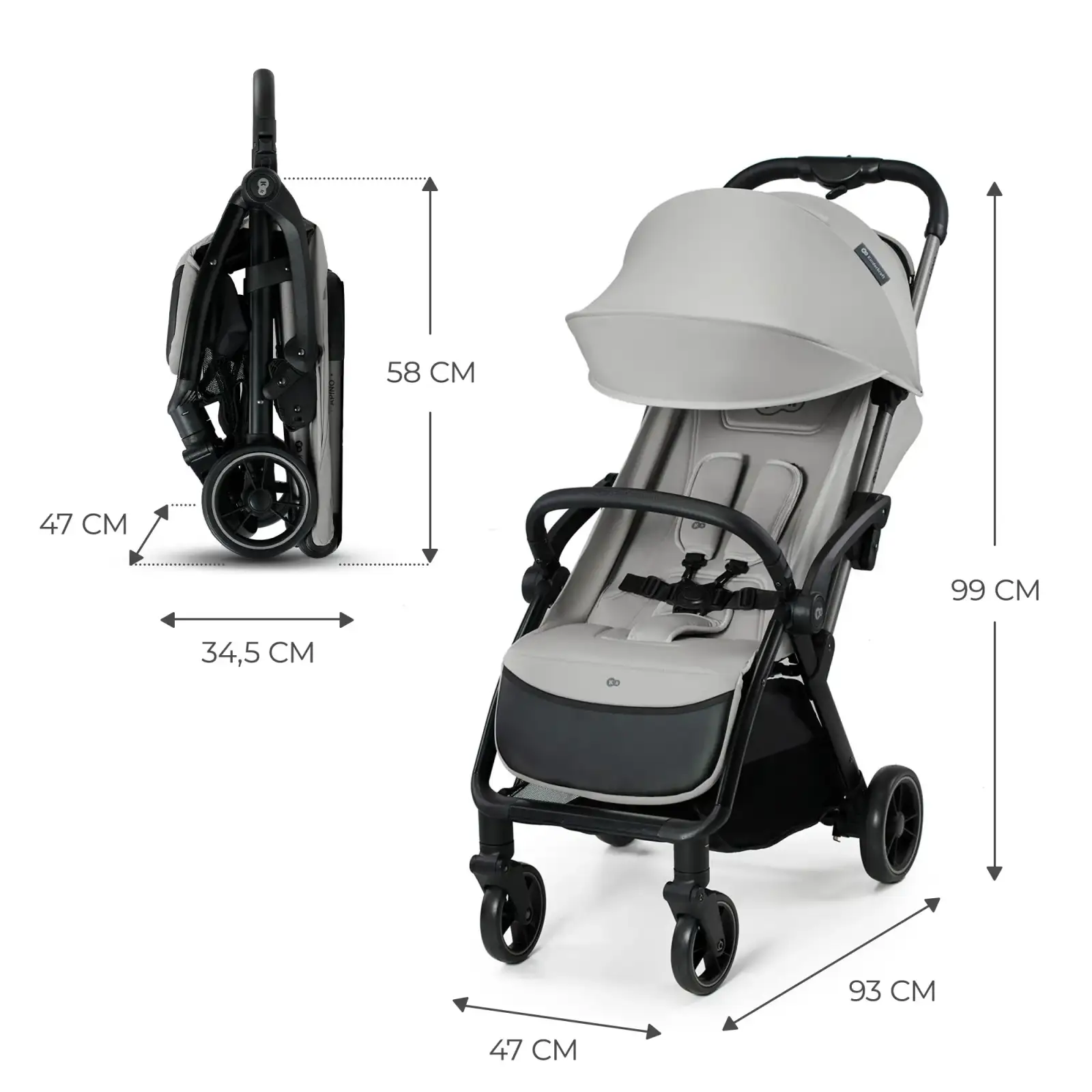 Прогулянкова коляска Kinderkraft Apino Dove Grey (KSAPIN00GRY0000)