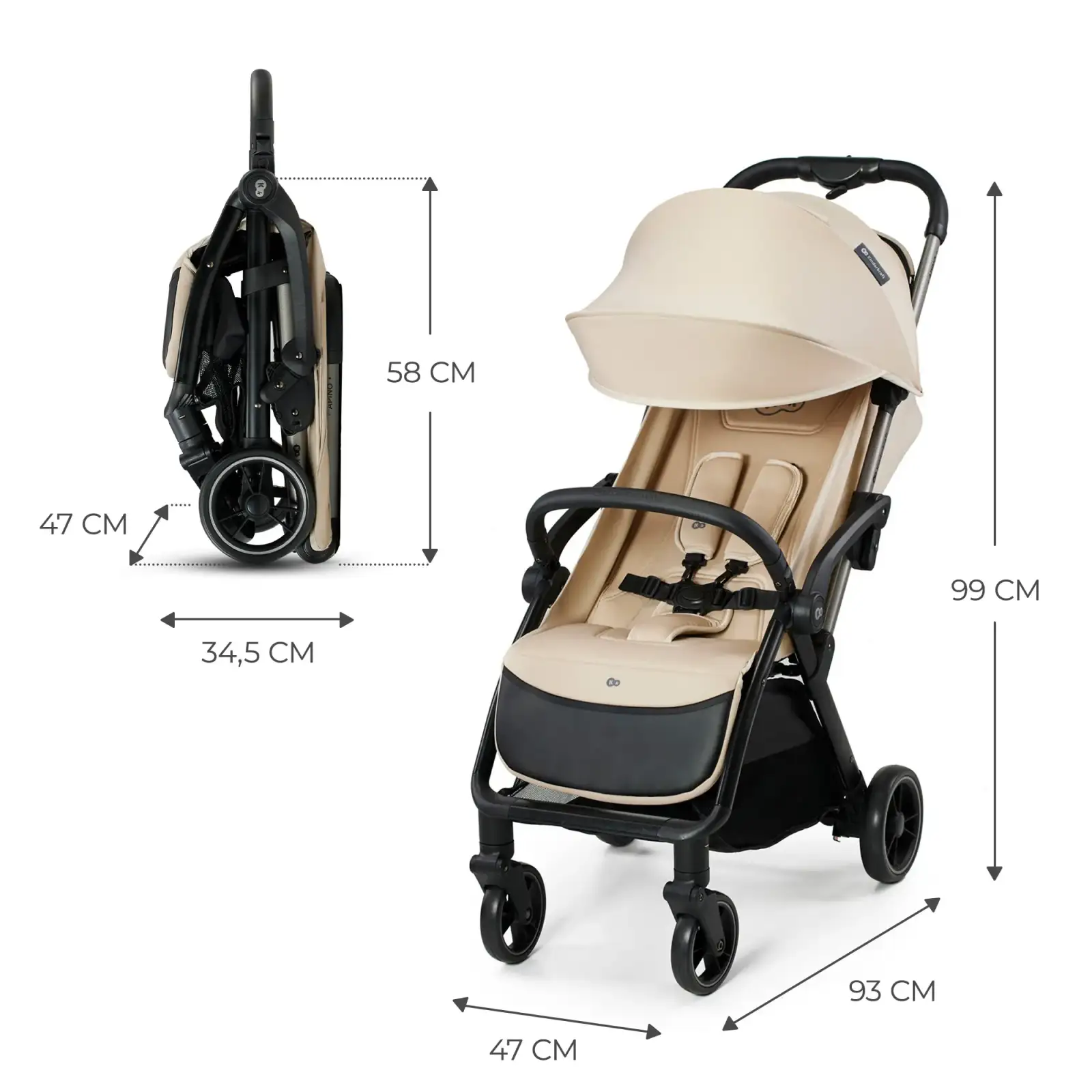 Прогулянкова коляска Kinderkraft Apino Dune Beige (KSAPIN00BEG0000)
