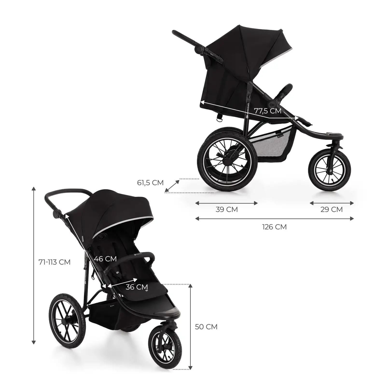 Прогулочная коляска Kinderkraft Helsi 2 Black (KSHELS02BLK0000) UA
