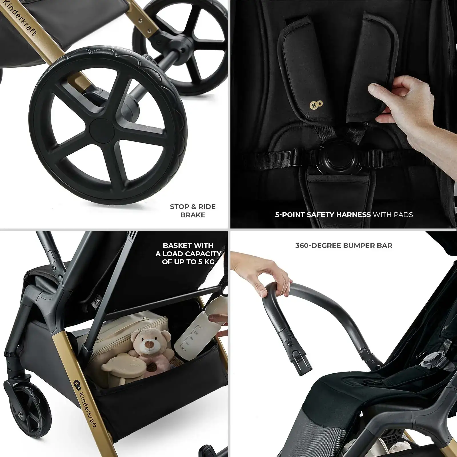 Прогулочная коляска Kinderkraft Loom Black (KSLOOM00BLK00BS)