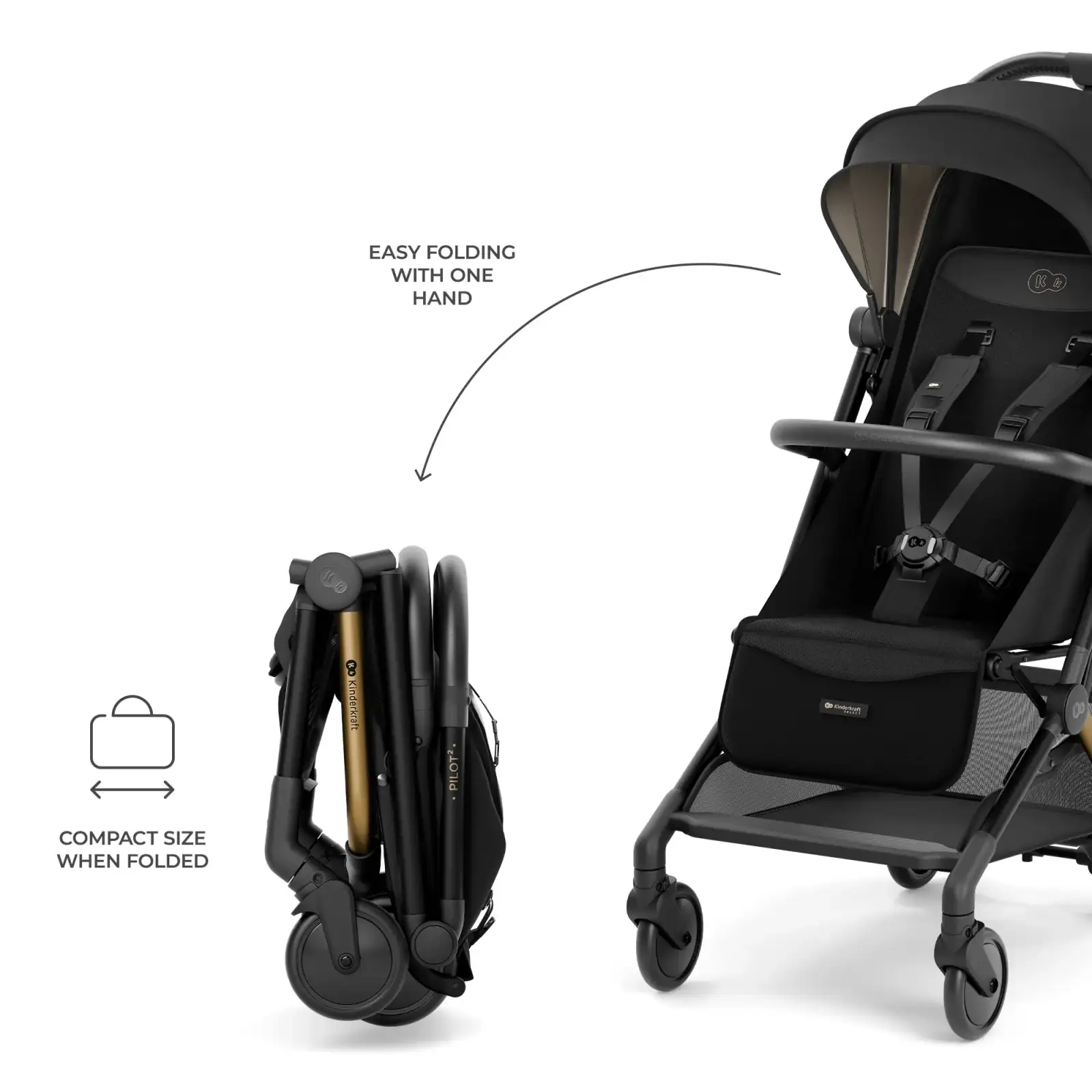 Прогулочная коляска Kinderkraft Pilot 2 Midnight Black (KSPILO02BLK0000) UA
