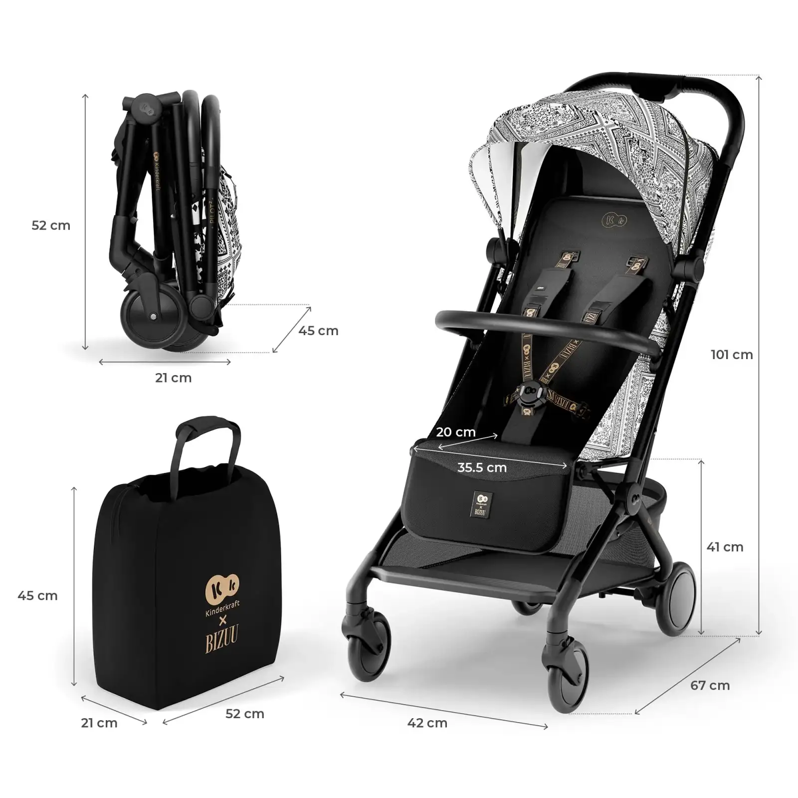 Прогулочная коляска Kinderkraft Pilot 2 Midnight Black (KSPILO02BLK0000) UA