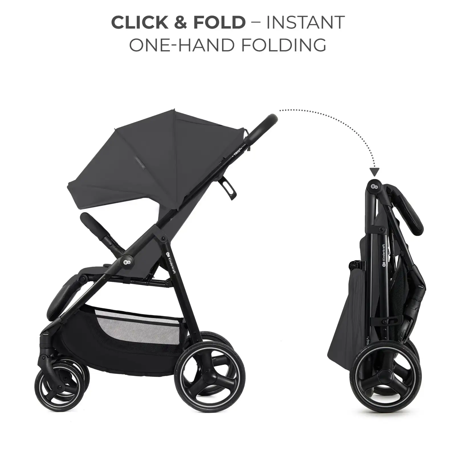 Прогулянкова коляска Kinderkraft Trig 3 Granite Grey (KSTRIG03GRY0000)
